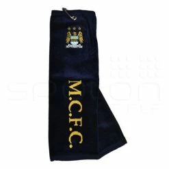 Premier Licencensing Official Manchester City Tri Fold Golf Bag Towel